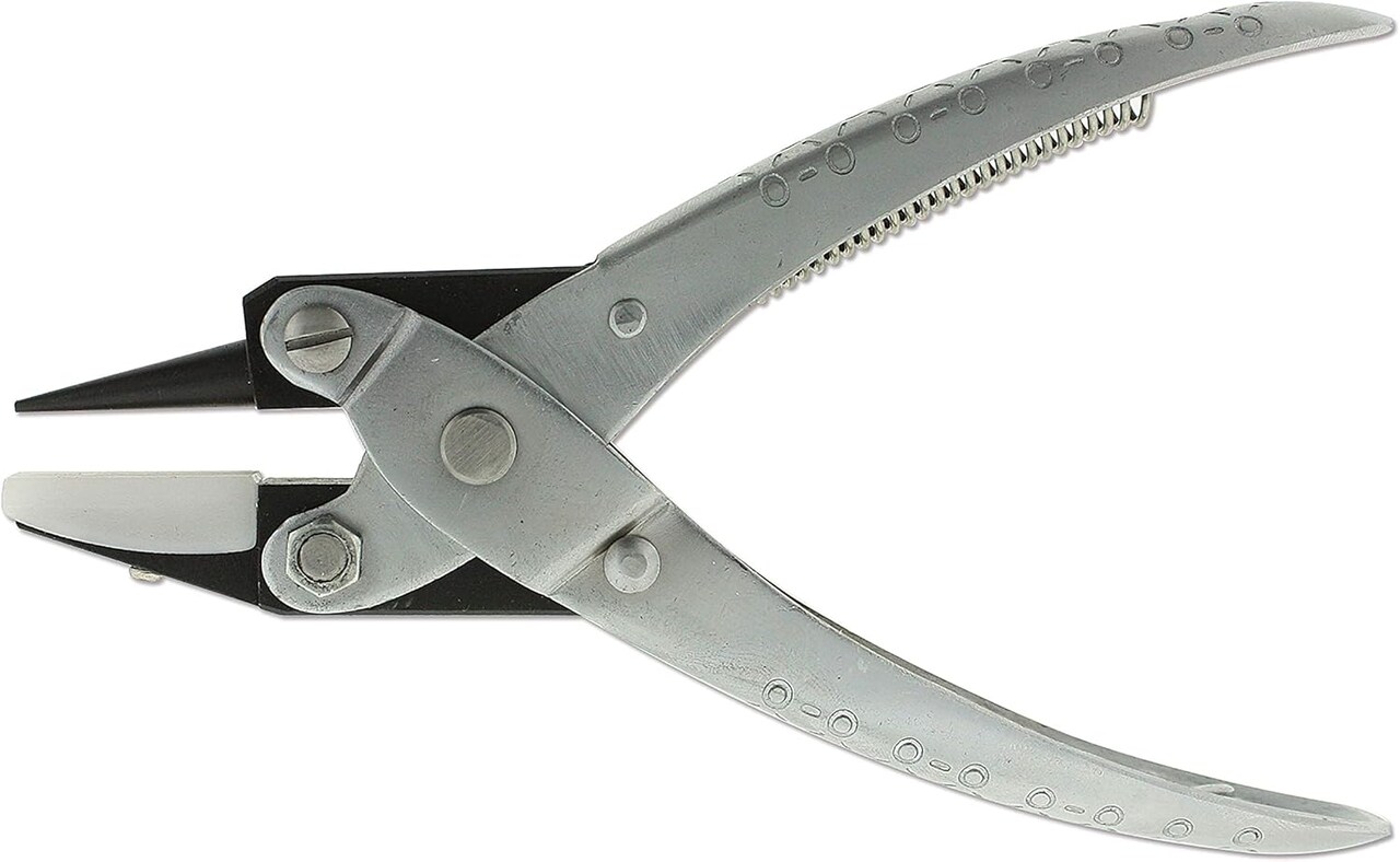 The Beadsmith Chain Nose Parallel Pliers with Spring, Flat Grip for Jewelry Making, Wirework & Repair